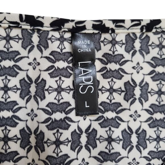 Anthropologie Lapis Floral Dress Womens Large Black White Boho - Picture 4 of 14